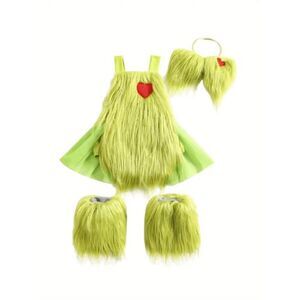 Brand New Baby Grinch 3 Piece Halloween Costume Size 12-18MO